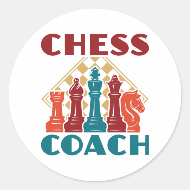 Adesivo Redondo Chess Coach (Frente)