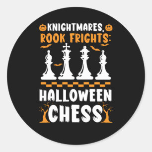 Adesivo Redondo Chess Halloween Trick Ou Treine Chess Player