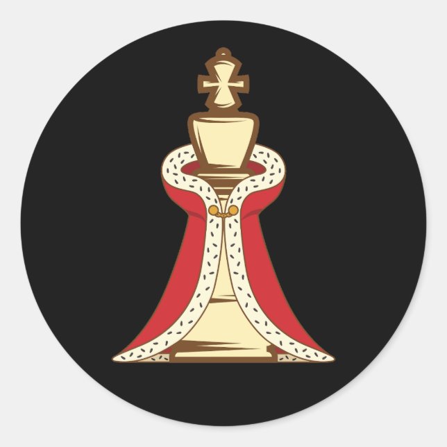 Adesivo Redondo Chess King Piece (Frente)