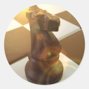 Adesivo Redondo Chess Knight Sticker