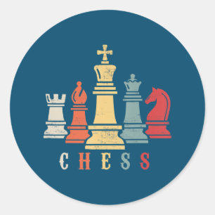 Adesivo Redondo Chess Lover Presente do Xadrez Set Checkmate