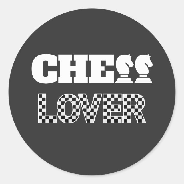 Adesivo Redondo Chess Lover White Knights Criativo Jogo Único (Frente)