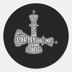 Adesivo Redondo Chess Piece Strategy Challenge jogo de Conselho