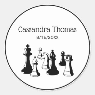 Adesivo Redondo Chess Pieds Vintage Art nº 2