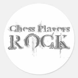 Adesivo Redondo Chess Players Rock
