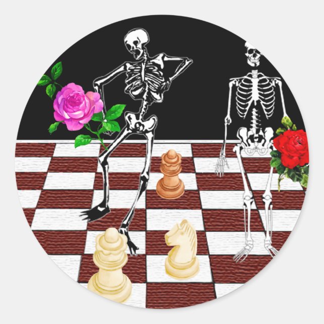 Adesivo Redondo Chess Skeletons (Frente)