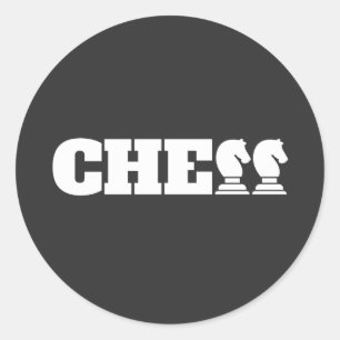 Adesivo Redondo Chess Word White Knights Estratégia Criativa Única