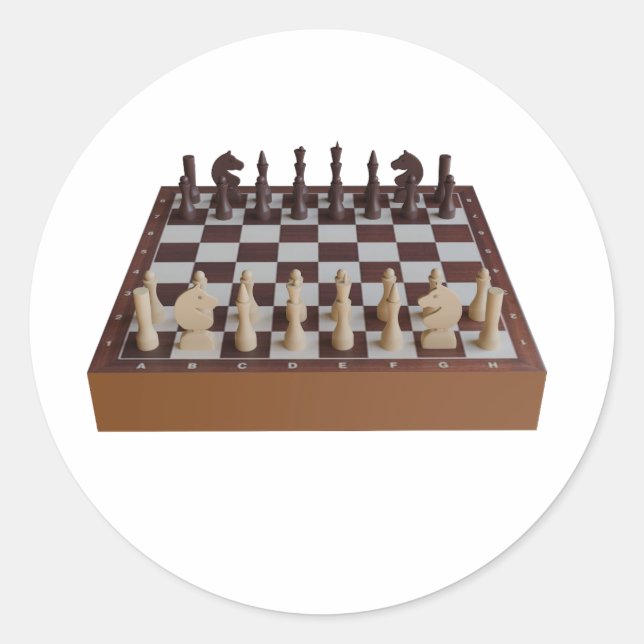 Adesivo Redondo Chessboard com xadrez (Frente)