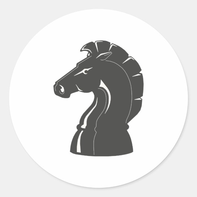 Adesivo Redondo Chessmaster Player Black Horse (Frente)
