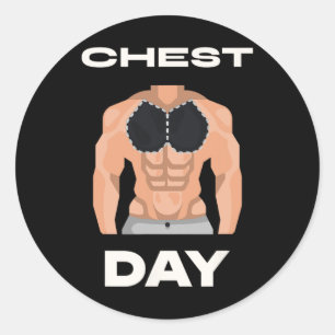 Adesivo Redondo Chest Day Bench Press Pecs Bodybuilding