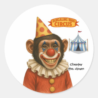 Adesivo Redondo Chester the chimp clown