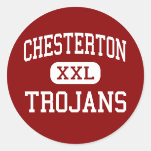 Adesivo Redondo Chesterton - Trojan - alto - Chesterton Indiana