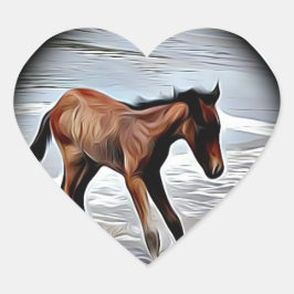 Adesivo Redondo Chestnut Foal Brincando no vinheta-redondo-oceânic