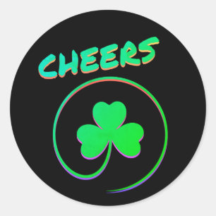 Adesivo Redondo Chever Shamrock Dia de São Patrício Verde irland