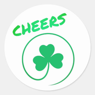Adesivo Redondo Chever Shamrock Dia de São Patrício Verde irland