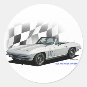 Adesivo Redondo Chevrolet Corvette 1965