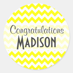 Adesivo Redondo Chevron Amarelo Elétrico