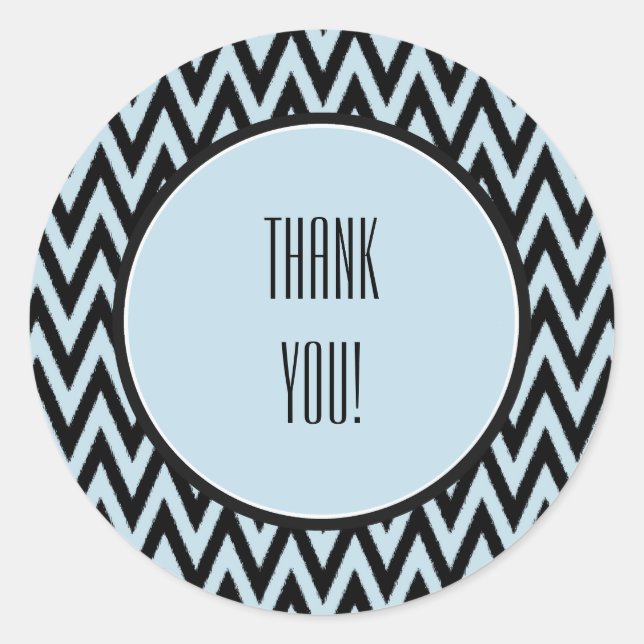 Adesivo Redondo Chevron Preto Azul (Frente)