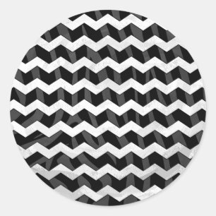Adesivo Redondo Chevron preto e cinzento da zebra