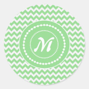 Adesivo Redondo Chevron Verde Springy Monograma
