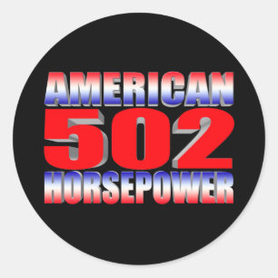 Adesivo Redondo Chevy 502 grande bloco Muscle Car