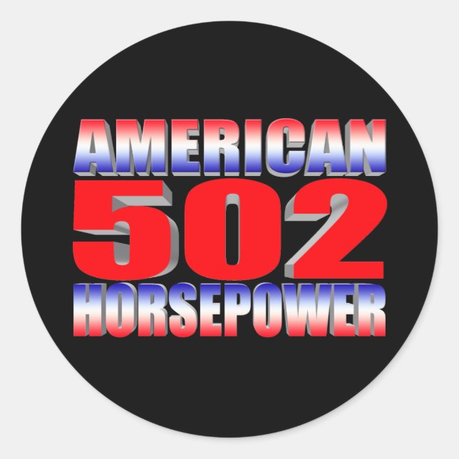 Adesivo Redondo Chevy 502 grande bloco Muscle Car (Frente)