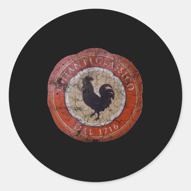 Adesivo Redondo Chianti O Emblem - Rótulo italiano do vinho tinto (Frente)