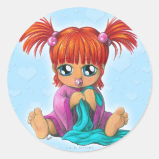 Adesivo Redondo Chibi Baby