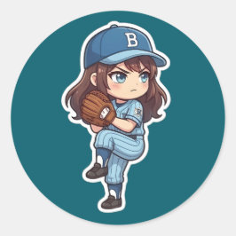 Adesivo Redondo Chibi Baseball 2026 Edition - Pitcher Set
