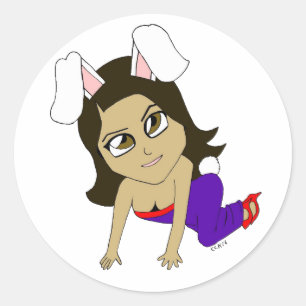 Adesivo Redondo chibi bunnygirl