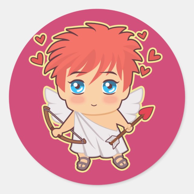 Adesivo Redondo Chibi Cupid (Frente)