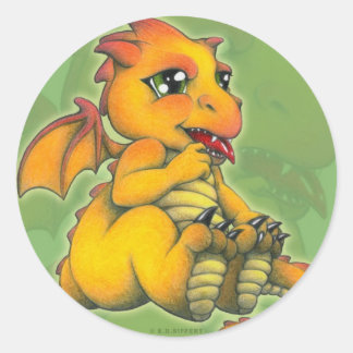 Adesivo Redondo Chibi Dragon
