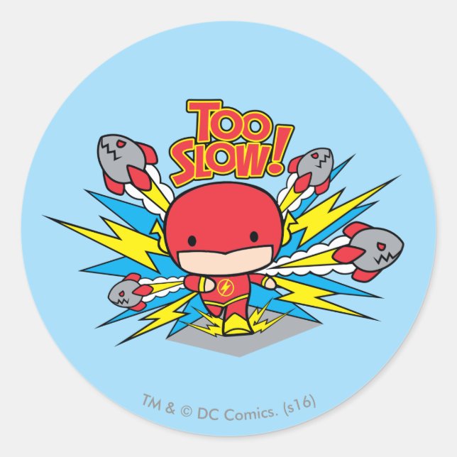 Adesivo Redondo Chibi Flash - Foguetes Insurdos (Frente)