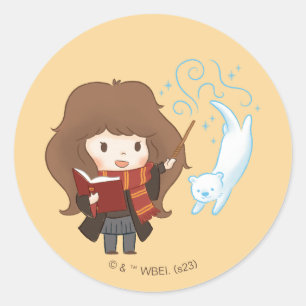 Adesivo Redondo Chibi Hermione Granger Patronus