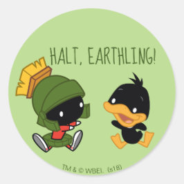 Adesivo Redondo Chibi MARVIN THE MARTIAN™ & DAFFY DUCK™