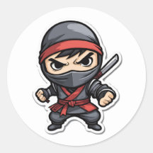 Chibi Ninja Warrior Cartoon - Artes Marciais Aterr