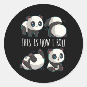 Adesivo Redondo Chibi Panda Por Pequeno Urso Panda