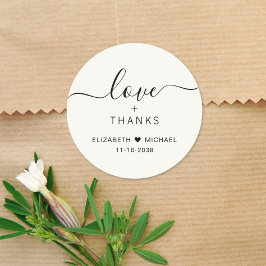 Adesivo Redondo Chic Amor E Agradecimento Creme Obrigado Casamento