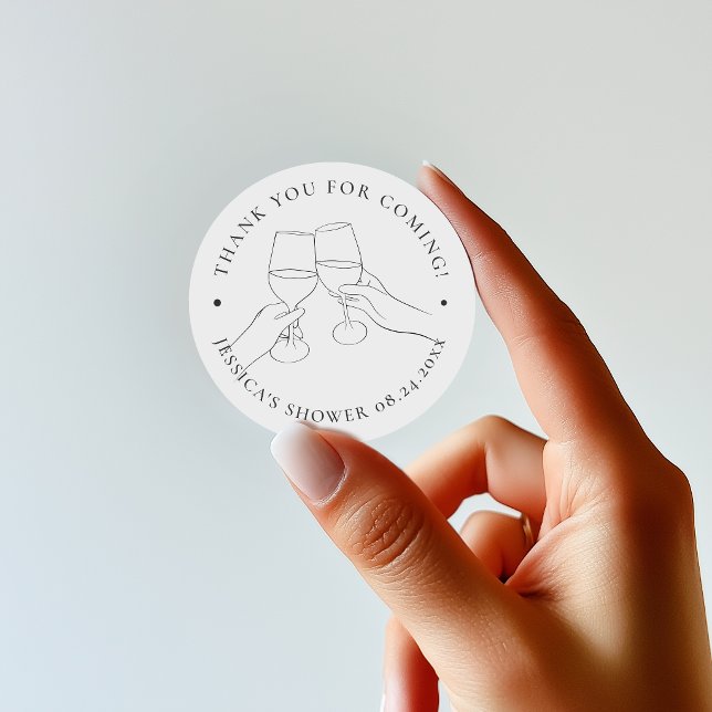 Adesivo Redondo Chic Chá de Noiva de Vinho (Criador carregado)