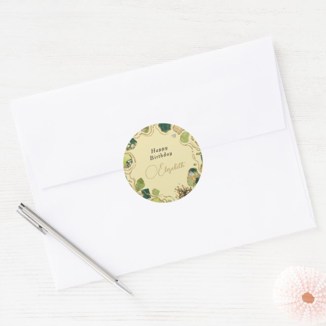 Adesivo Redondo Chic Creme Falso Ouro (Envelope)