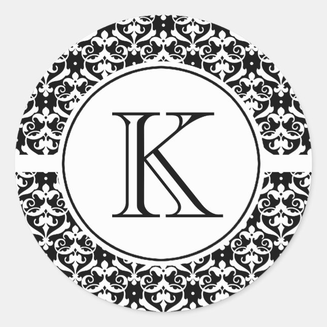 Adesivo Redondo Chic Damask (Frente)