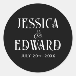 Adesivo Redondo Chic de Fotografia Mínima de Script Moderno Simple