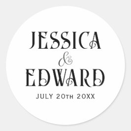 Adesivo Redondo Chic de Fotografia Mínima de Script Moderno Simple