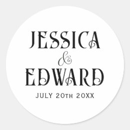 Adesivo Redondo Chic de Fotografia Mínima de Script Moderno Simple