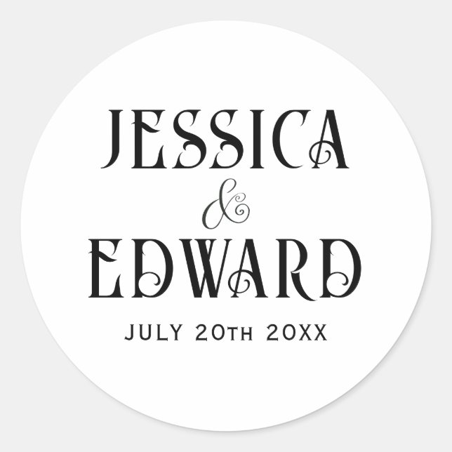 Adesivo Redondo Chic de Fotografia Mínima de Script Moderno Simple (Frente)