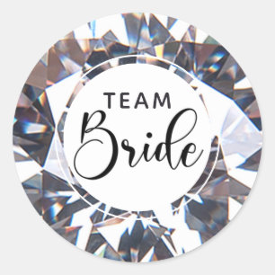 Adesivo Redondo Chic Diamond Script Team Bride