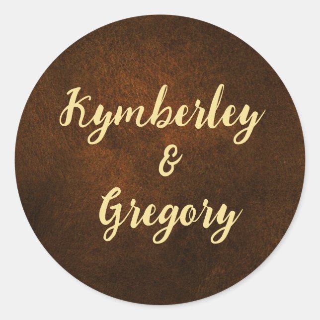 Adesivo Redondo Chic Elegant Dark Brown Texturizado com Ênfase Dou (Frente)