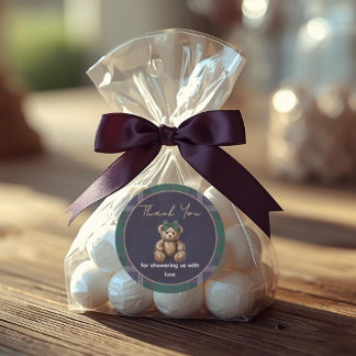 Adesivo Redondo Chic elegant fancy girl bear theme sticker