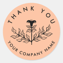 Adesivo Redondo Chic Elegant Lily ORDER OBRIGADO POR VOCÊ