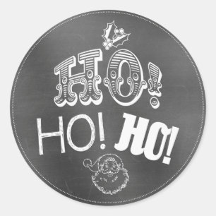 Adesivo Redondo Chic Festivo Quadro Negro Ho, Ho, Ho Papai Noel